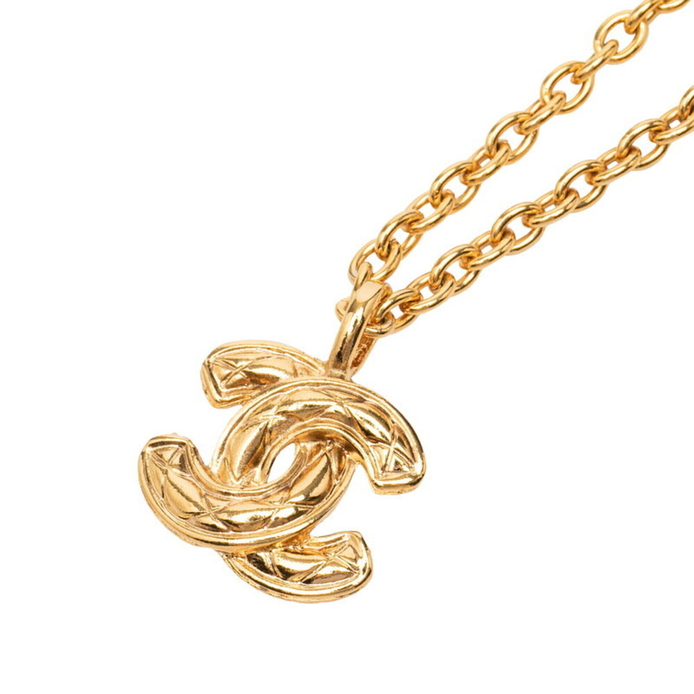 CHANEL Vintage Gold Logo Necklace